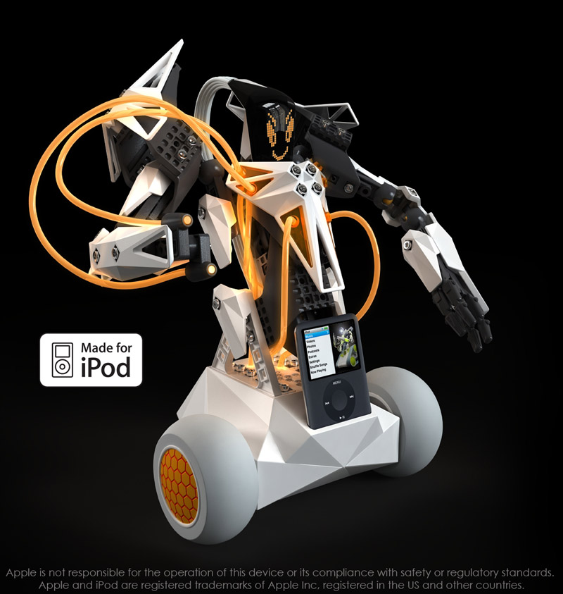 Illustration for article titled Spykee the Skype Robot Gets Three Friends With iPod Dock Crotches